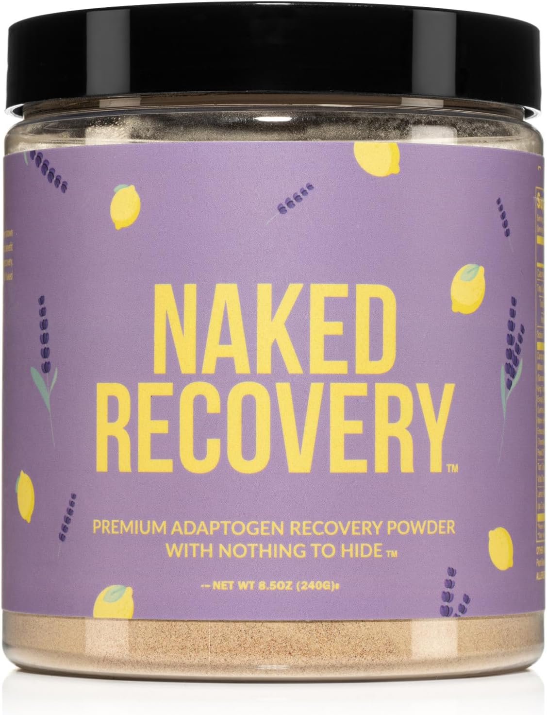 NAKED Recovery – Mushroom Supplement Powder – Lions Mane, Cordyceps, Reishi, Tart Cherries, Lemon Balm – Adaptogen Wellness Formula, Stress Relief, Muscle Recovery – 30 Servings