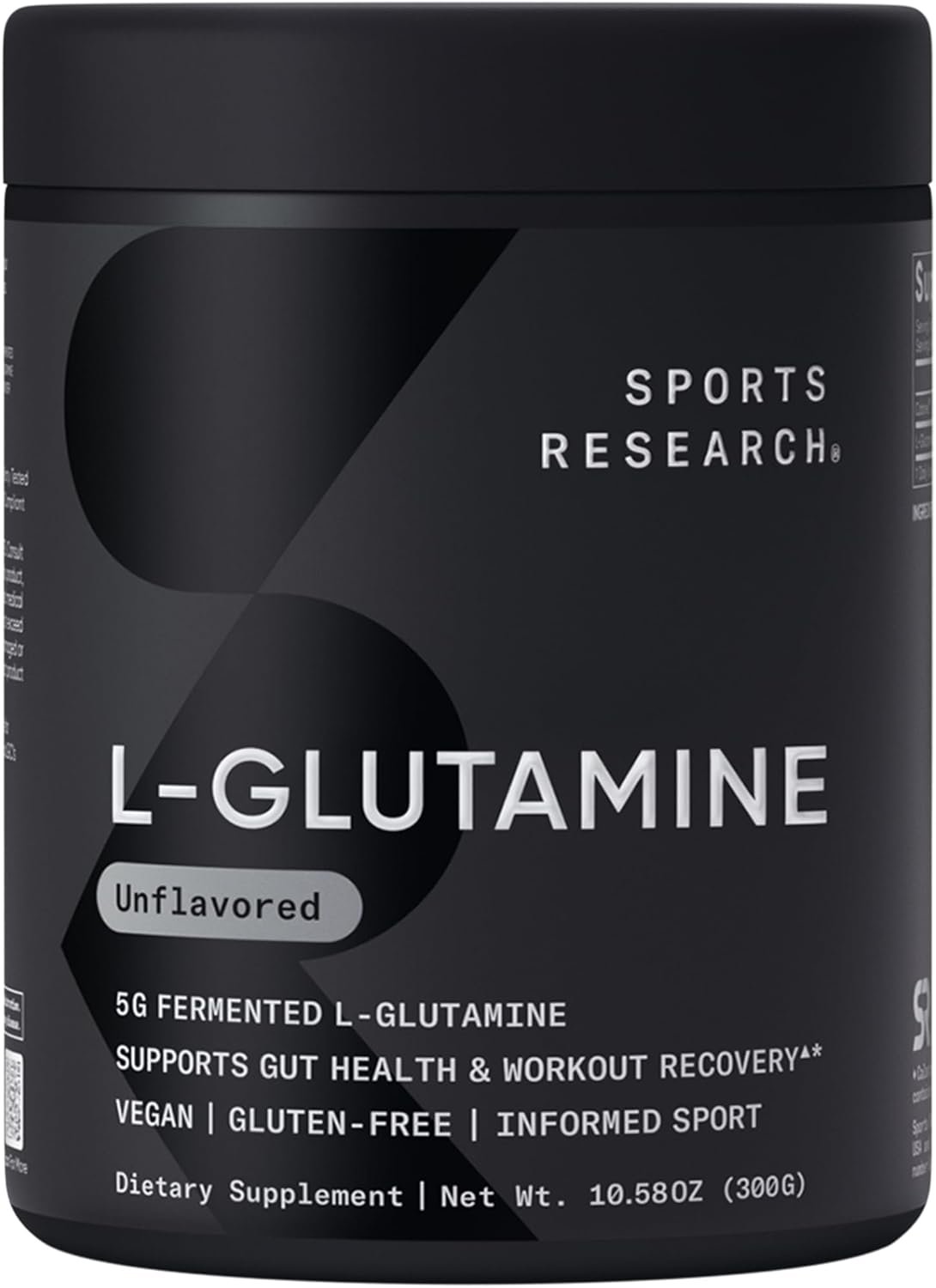 Sports Research L-Glutamine – Workout Recovery, Immune Health & Gut Health Support – 5 G Per Serving – 10.58 Oz