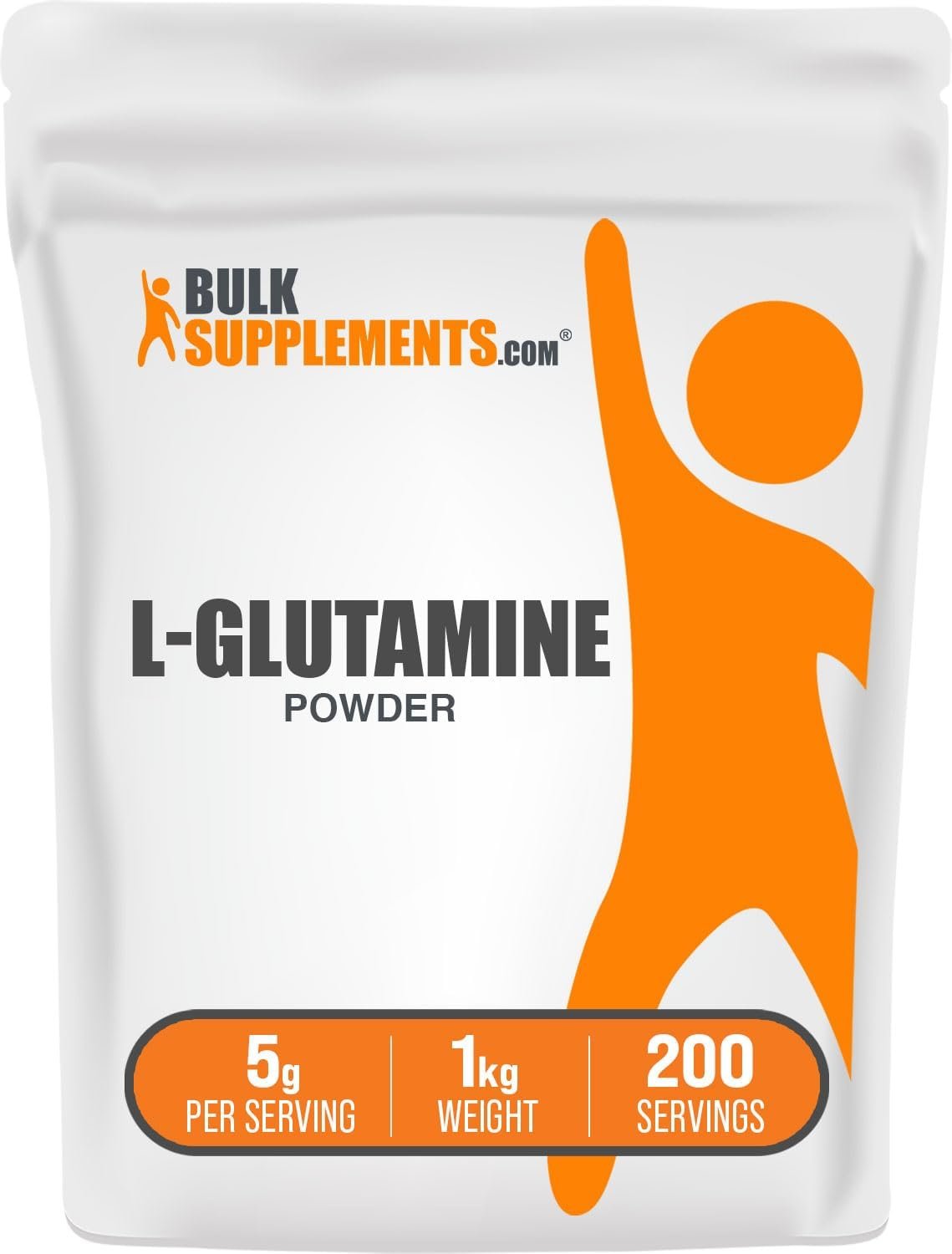 BulkSupplements.com L-Glutamine Powder – Glutamine Supplement, for Recovery & Gut Health – Unflavored & Gluten Free, 5g (5000mg) per Serving, 1kg (2.2 lbs) (Pack of 1)