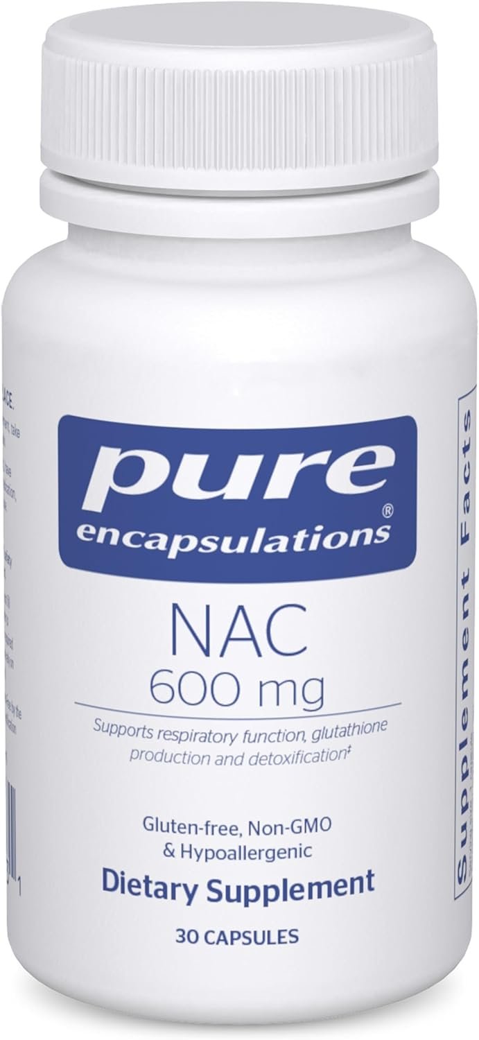 Pure Encapsulations NAC 600 mg – N-Acetyl Cysteine NAC Supplement for Lung Health & Immune Support, Liver Support & Antioxidants* – with Freeform N-Acetyl-L-Cysteine – 30 Capsules
