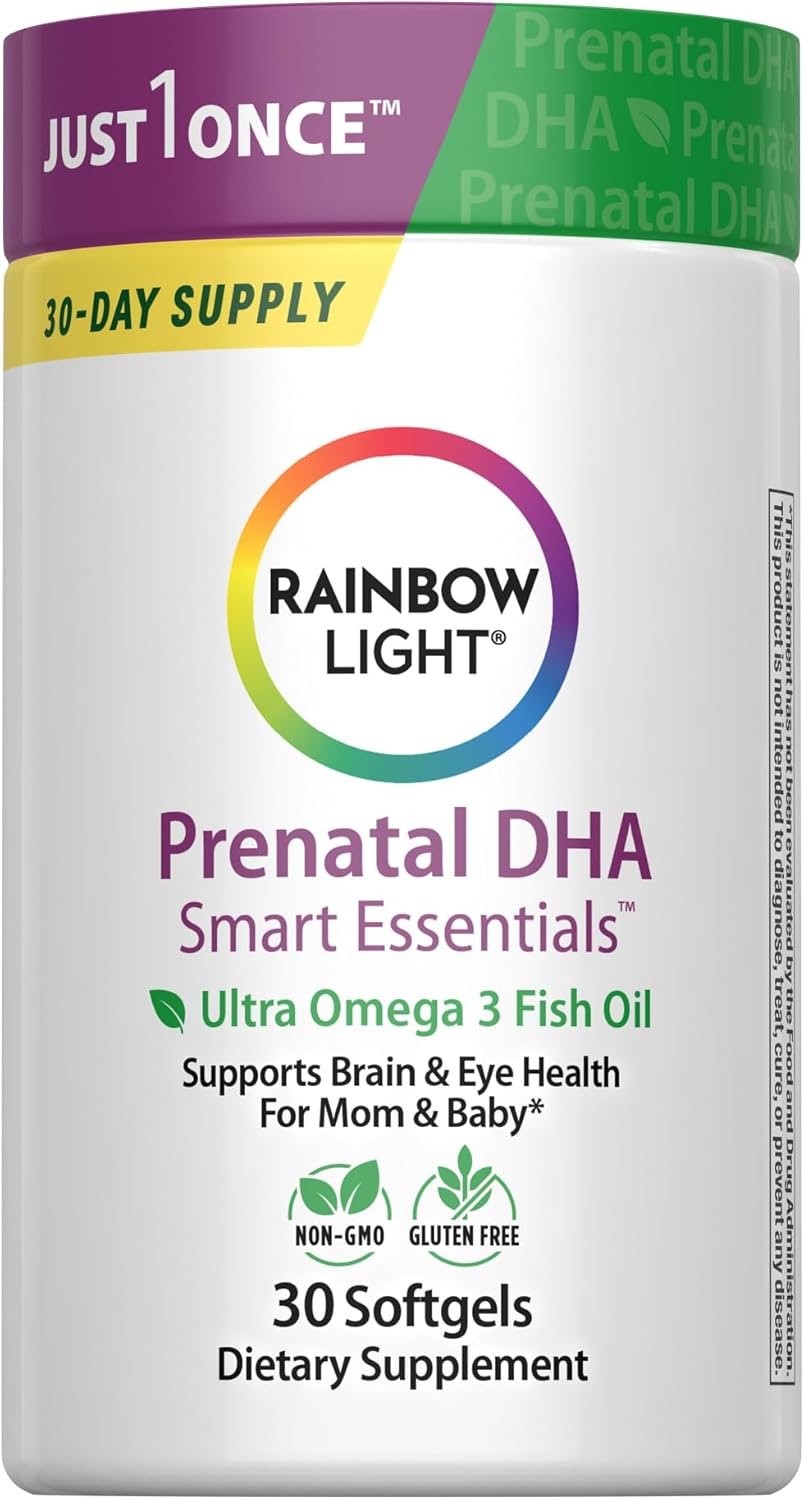 Rainbow Light Prenatal Daily Duo Multivitamin Kit, With Prenatal One Daily Multivitamin and Prenatal DHA Omega-3 Fish Oil for Mom’s Health and Baby’s Development Support, 30 Count