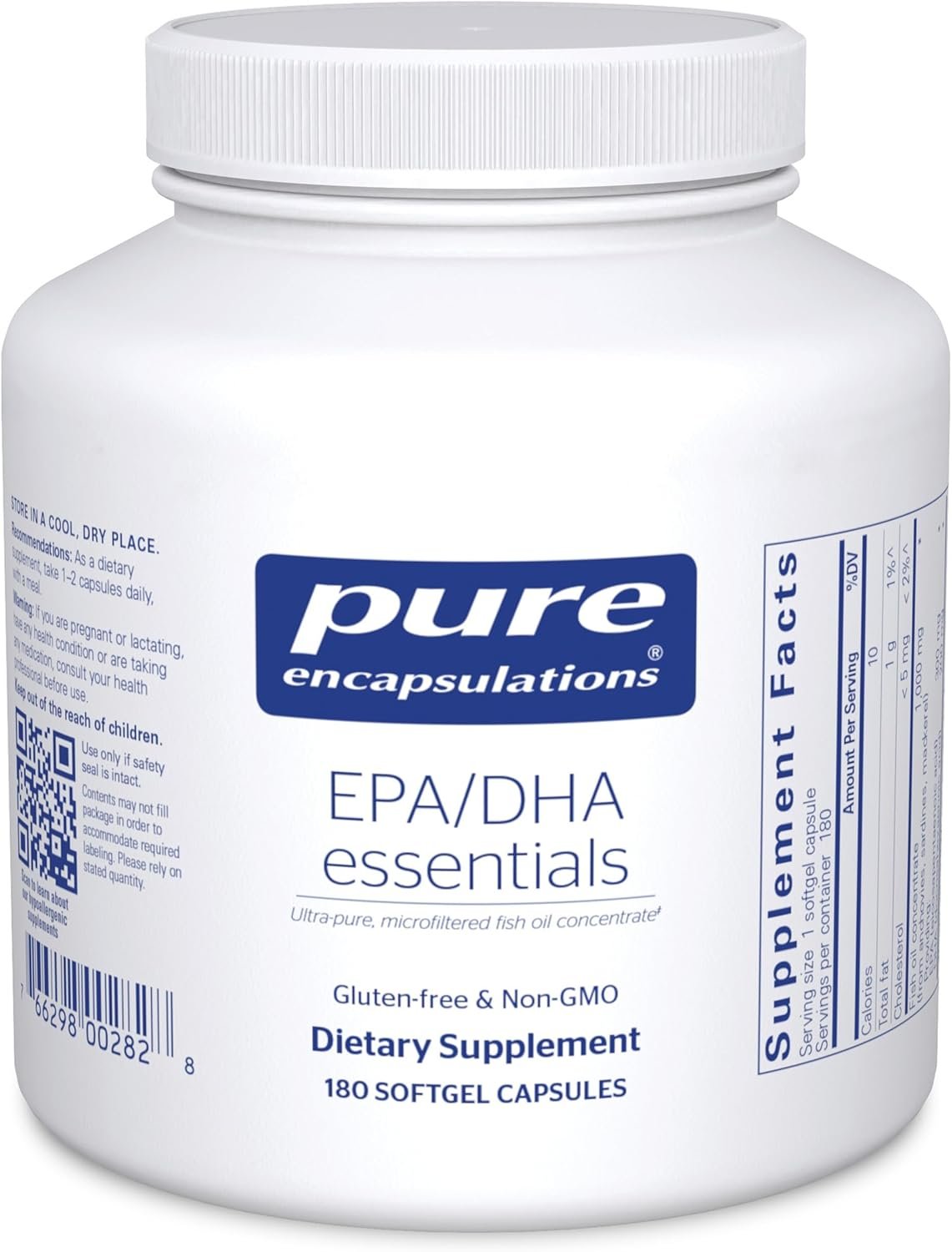 Pure Encapsulations EPA/DHA Essentials – Fish Oil Concentrate Supplement to Support Cardiovascular Health – Premium EPA & DHA Supplement with Omega 3 – 180 Softgel Capsules