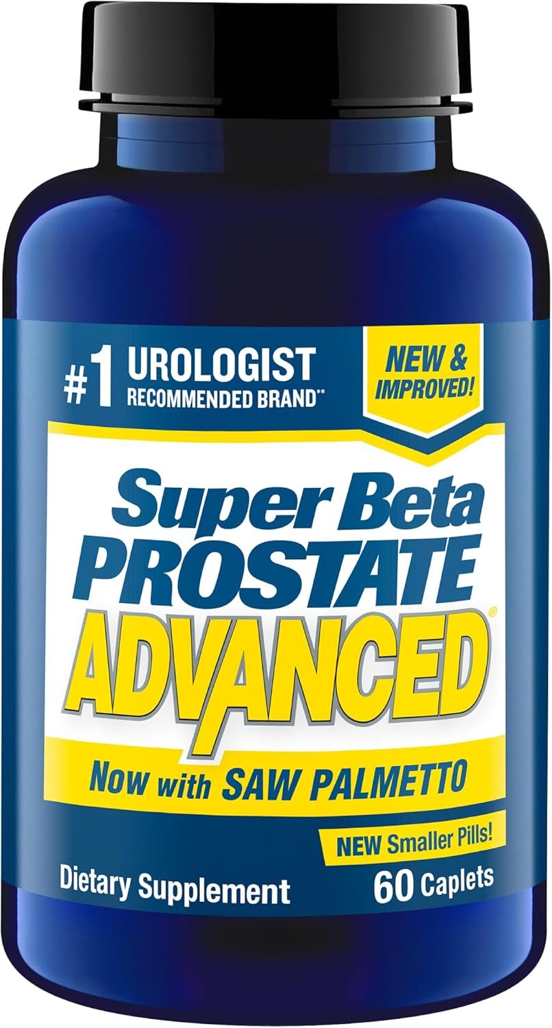 SUPER BETA PROSTATE Advanced with Saw Palmetto – Prostate Health Supplements for Men, Bladder & Urinary Support with Beta-sitosterol, Reishi, Saw Palmetto, Vitamin D, Zinc Oxide, Selenium – 60 Count
