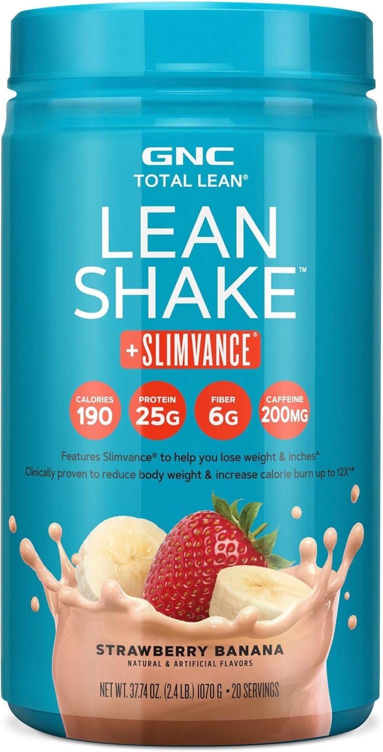 GNC Total Lean Lean Shake + Slimvance Stim – Strawberry Banana (20 Servings)