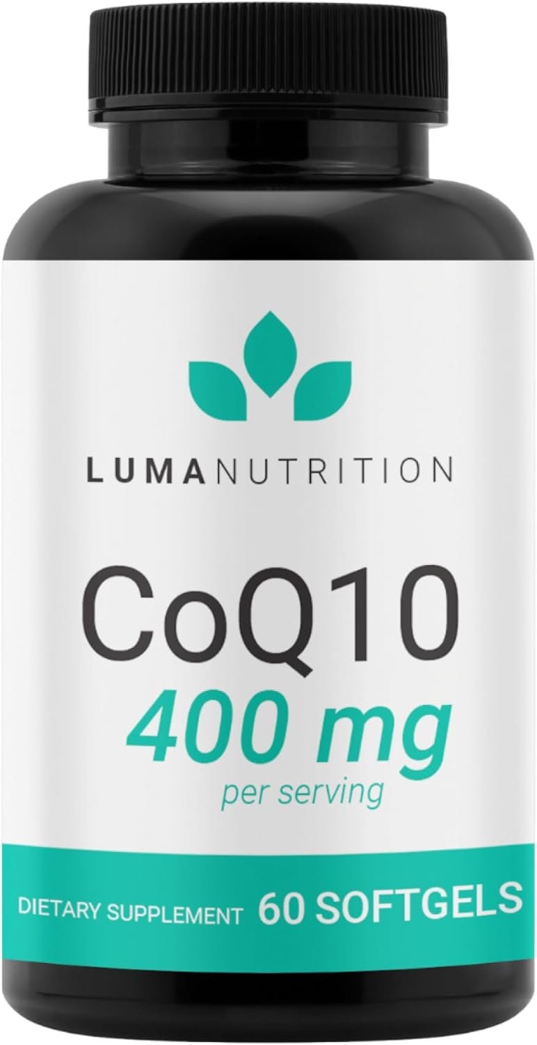 Luma Nutrition CoQ10 400mg Softgels – High-Absorption Coenzyme Q10 – Co Q-10 200mg / 400mg Per Serving – Heart Health – 60 Liquid Softgels