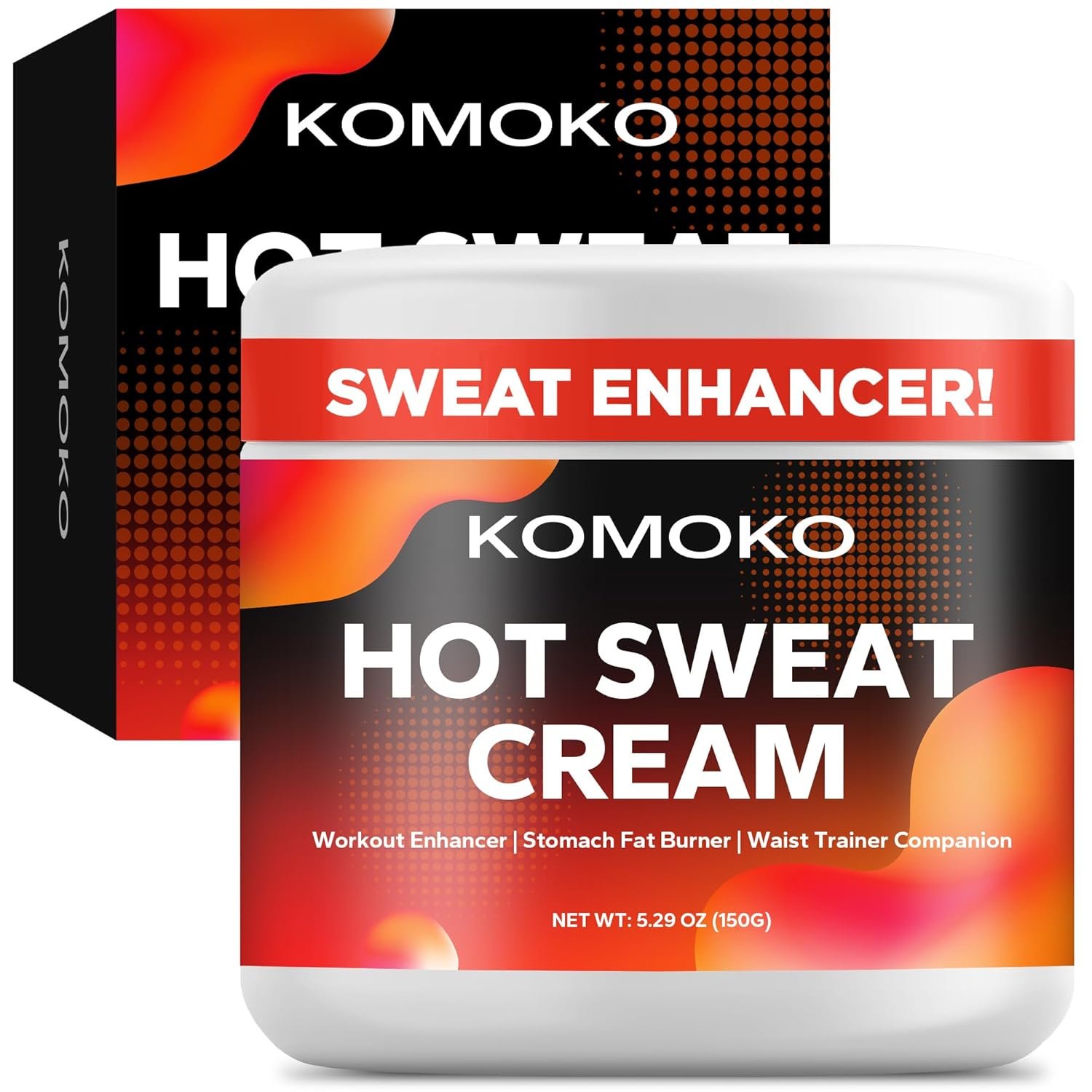Komoko Hot Sweat Cream (5.3 oz), Stomach Fat Burner for Women & Men, Sweat Enhancer for Weight Loss, Belly Fat Reduction, Waist Trainer Workout Booster